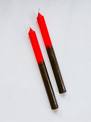 Vela palito 12h preto e vermelho un