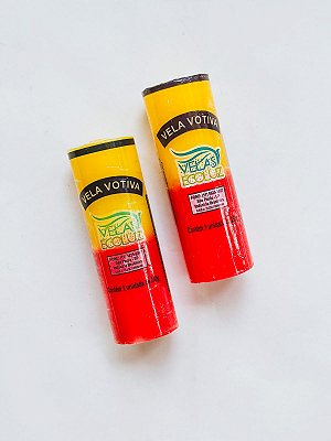 Vela de 7 dias - Vermelho e amarelo