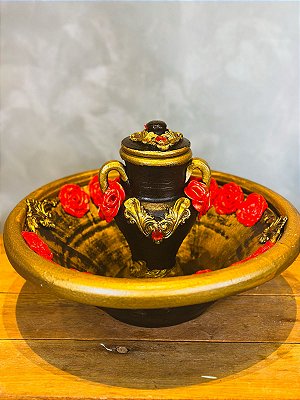 Assentamento alguidar + quartinha preto - Pomba gira