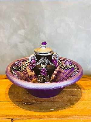 Assentamento alguidar + quartinha roxo - pomba gira