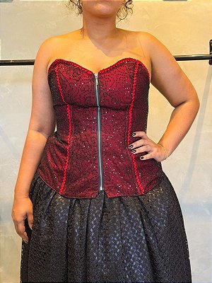 Corselet para pomba gira vermelho