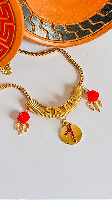 Colar folheado de pomba gira dona sete
