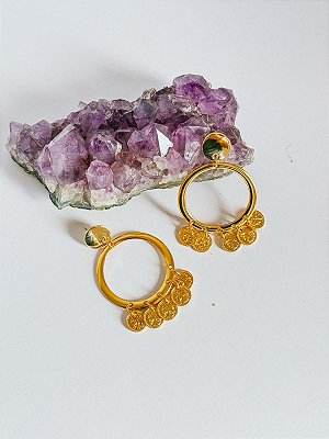 Brinco folheado com moedas para Ciganos