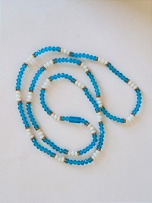 Guia de cristal azul e branco transparante