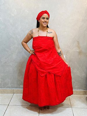 Conjunto de Lesie bordado vermelho 3 peças