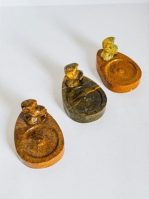 Incensário coruja de pedra sabão