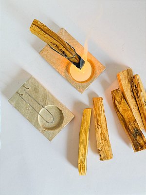Incensário queimador de Palo Santo em pedra sabão