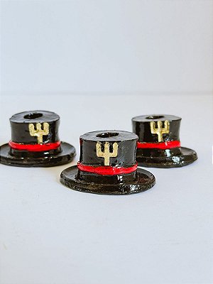Mini ofertório cartola exu em resina