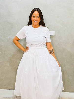 Saia branca com forro