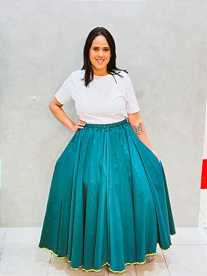 Saia godê verde turquesa