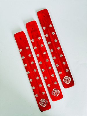 Incensário de Madeira - Vermelho