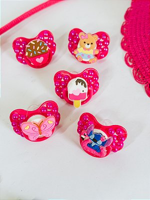 Chupeta rosa para Erê menina personalizada
