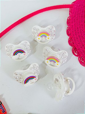 Chupeta branco para Erê menina personalizada