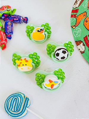 Chupeta verde para Erê menino personalizada