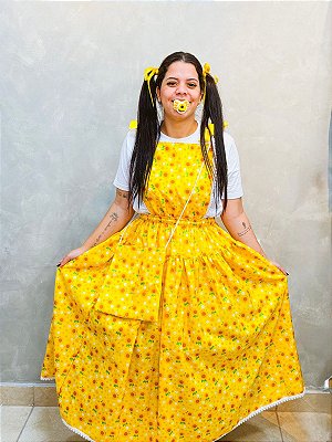 Conjunto jardineira de Erê menina - Girassol