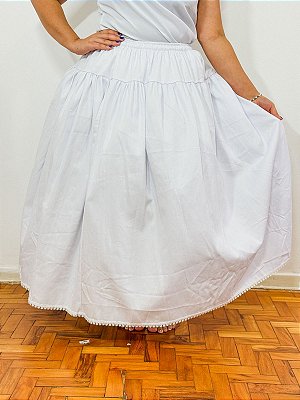Saia Brim branca para umbanda e candomblé