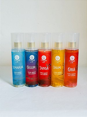 Kit com 5 Body splash dos Orixás