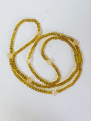 Guia de Cristal amarelo com rosas amarelas