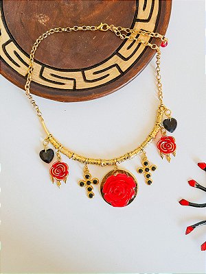 Colar folheado de pomba gira cruzeiro