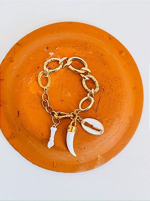 Pulseira bracelete para Iansã branca