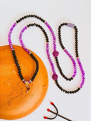 Guia de cristal exclusiva de Pomba gira preta e roxa