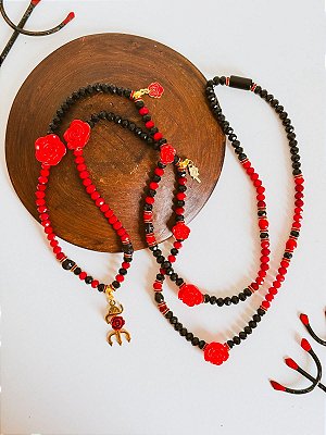 Guia de cristal exclusiva de Pomba gira Rosa caveira