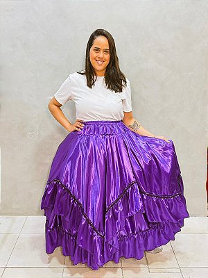 Saia 2 godê roxa 9m