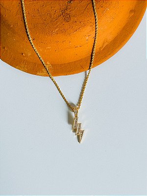 Colar raio cravejado de Iansã dourado