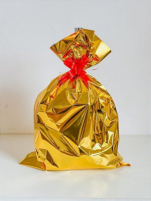 embalagem para presente - Saquinho + laço dourado