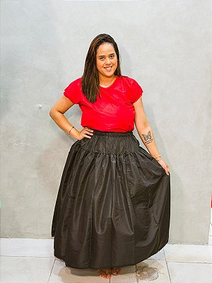 Conjunto Laroyê microfibra vermelho e preto