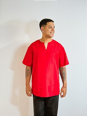 Conjunto Laroyê microfibra exu vermelho e preto