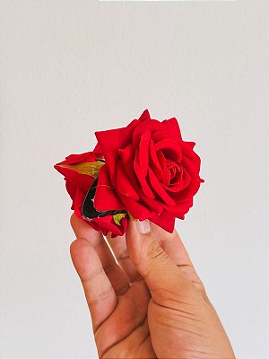 Rosa para cabelo luxo presilha