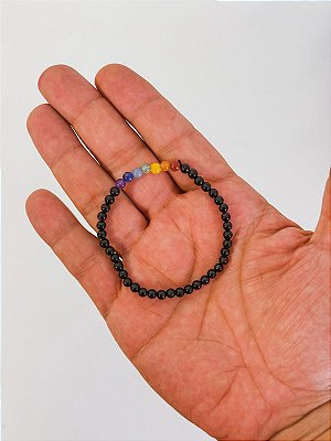 Pulseira de ônix dos 7 chakras 4mm