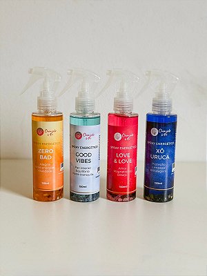 Kit 4 Sprays Energéticos – Proteção, Paz, Amor, Alegria