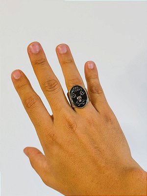 Anel Exu 7 Covas  - oval Preto