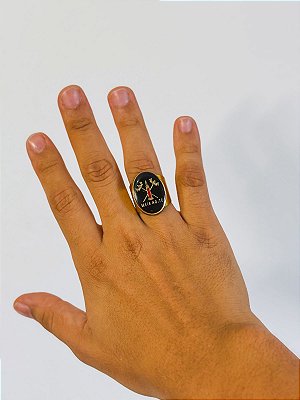 Anel Exu Meia Noite- oval Preto