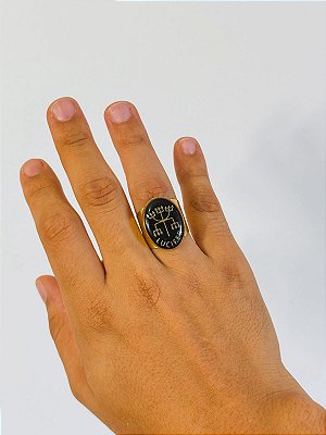 Anel Exu Lucifer - oval Preto