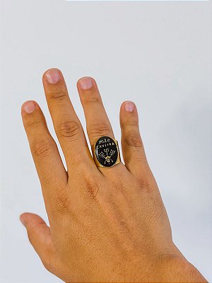 Anel Exu João Caveira- oval Preto