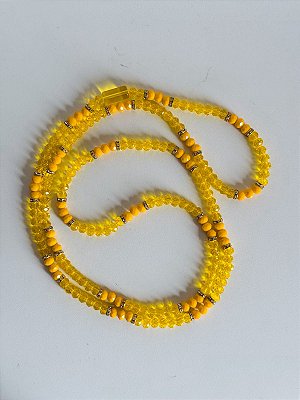 Guia de cristal Amarelo leitoso e cristal - Oxum