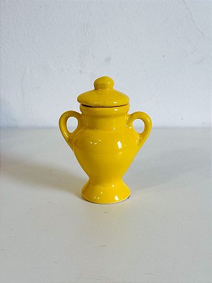 Mini Quartinha de louça Amarelo 10cm c/ asa