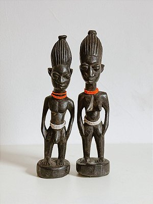 Imagem africana de madeira - Casal de Ibeji