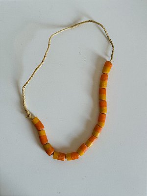 Ileke coral Africano Monjolo - Laranja com amarelo