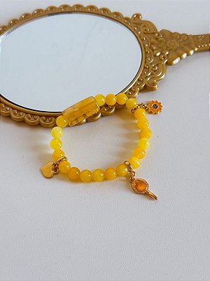 Pulseira de Oxum com calcita amarela - brilho pessoal