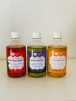 Kti 3 banhos líquidos - Prosperidade, Descarrego e Pombagira 500ml