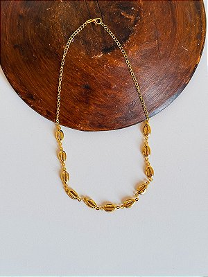 Colar Choker Búzios Dourado