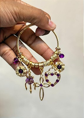 Pulseira Bracelete de Pomba Gira cravejada