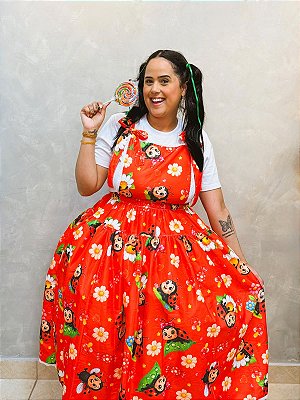 Conjunto jardineira de Erê menina - Joaninha