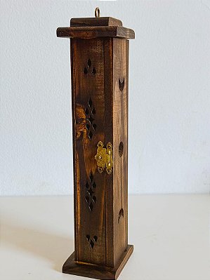 Incensário Torre de Madeira Lua