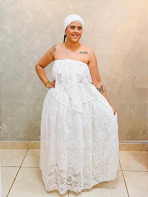 Conjunto Baiana de Renda branco - 3 peças
