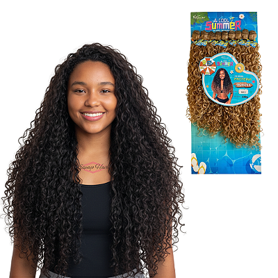 CABELO CACHEADO MORENA FIBRA DE PROTEINA- MODERN GIRL SUMMER COOL- IDEAL PARA BANHOS DE MAR E PISCINA